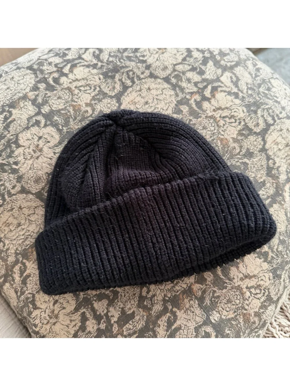 Obey beanie chunky bubble letters black with white contrast skater style